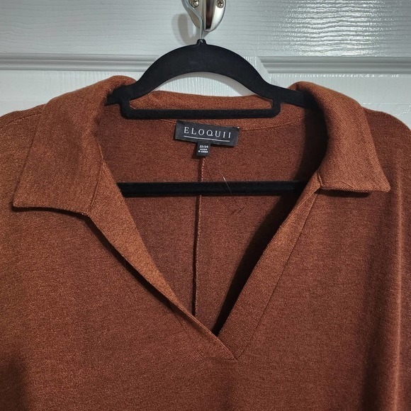 Eloquii Womens Rust Colored Stretchy Cap‎ Sleeve Dress Size 22/24 - Picture 3 of 5